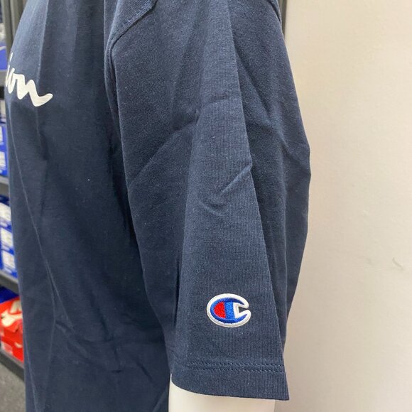 Champion NAVY Crew Neck Short Sleeve T-shirt Men's US Size 2XL - Picture 2 of 5